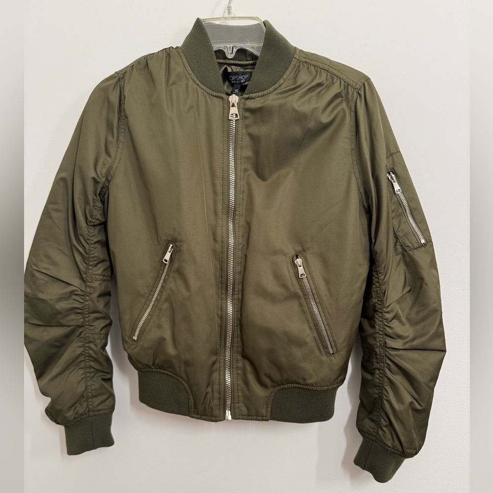 Topshop Khaki Bomber Jacket